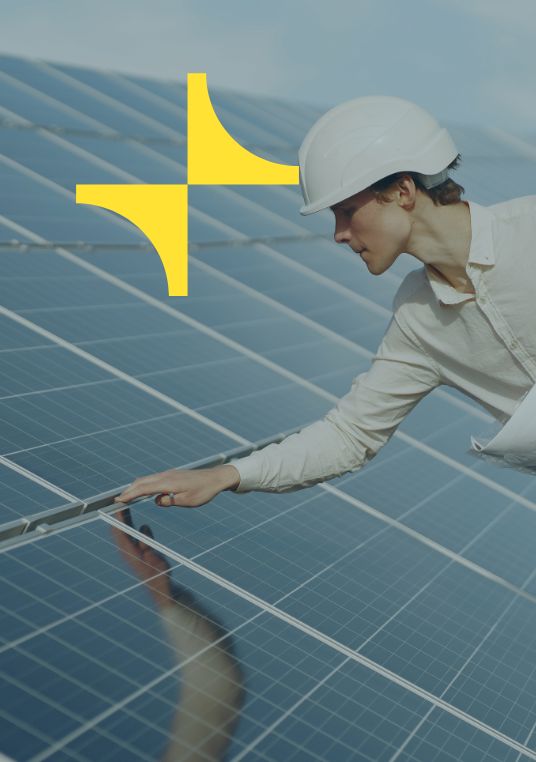 REKOSOL technician checking a mounted solar module assembly